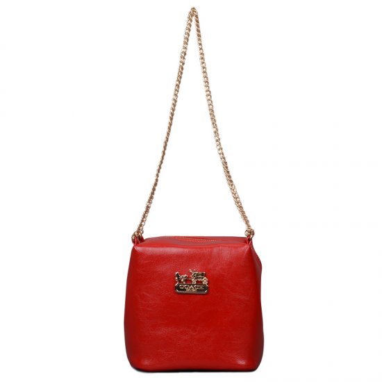 Coach Saffiano Logo Small Red Crossbody Bags EMC | Women